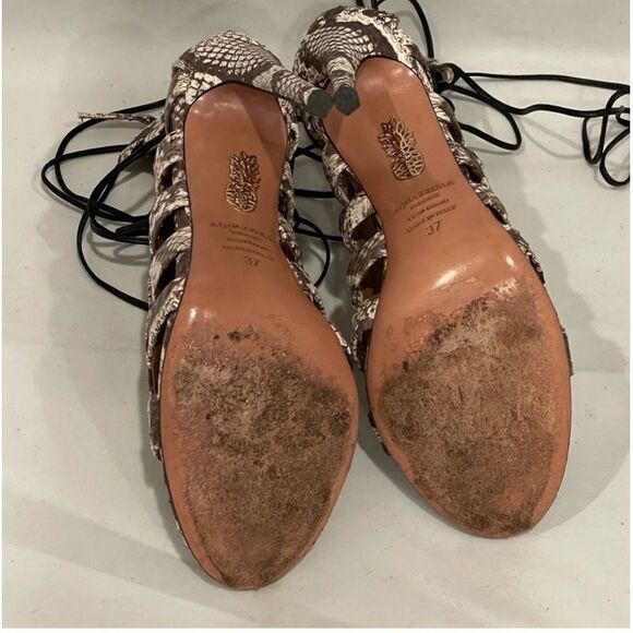 AQUAZZURA FIRENZE Gladiator - Snakeskin print stiletto heels - Picture 11 of 15